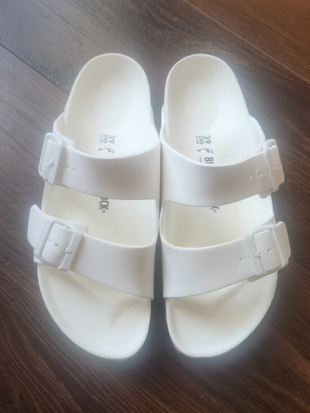 Birkenstock Two-Strap EVA Sandals in White Size 39